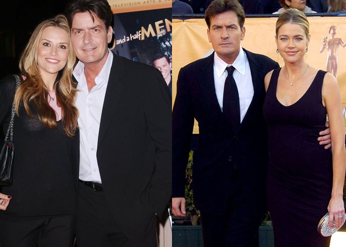 Charlie Sheen celebrates birthday with ex-wives