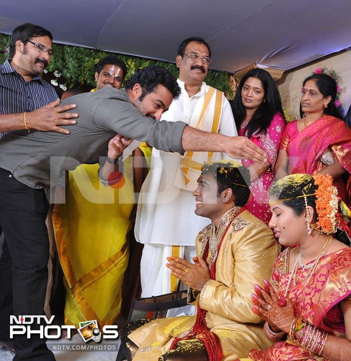 Chiranjeevi at Ahuti Prasad's son's wedding