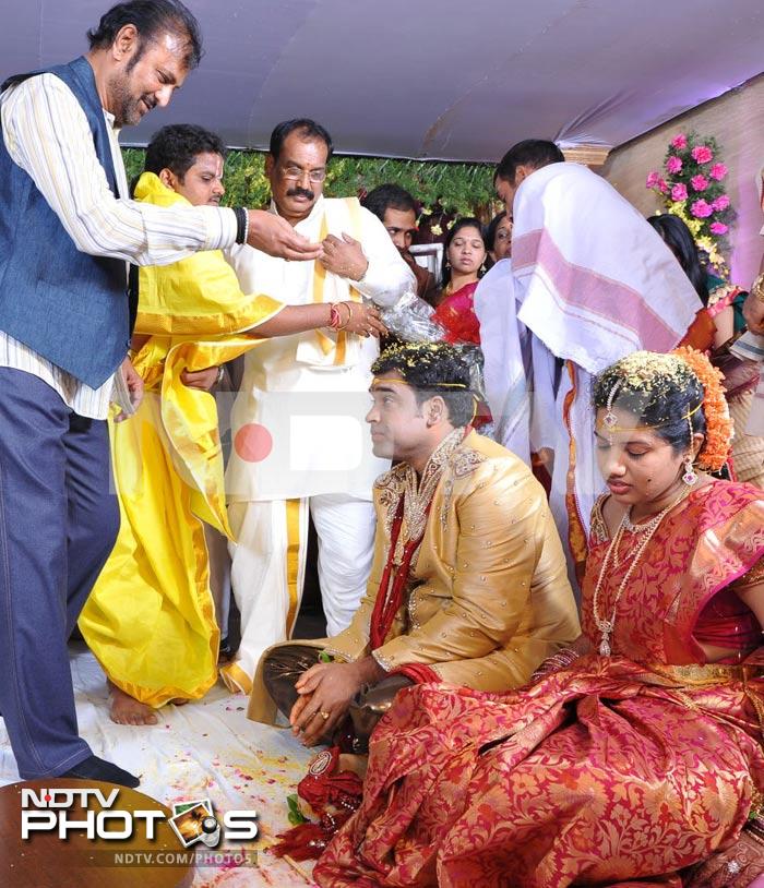 Chiranjeevi at Ahuti Prasad's son's wedding