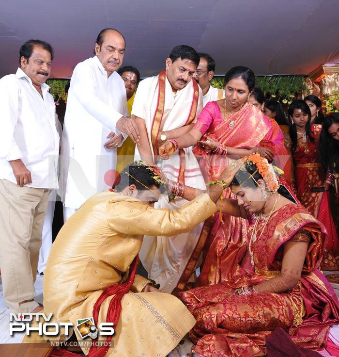 Chiranjeevi at Ahuti Prasad's son's wedding