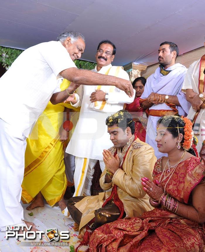 Chiranjeevi at Ahuti Prasad's son's wedding