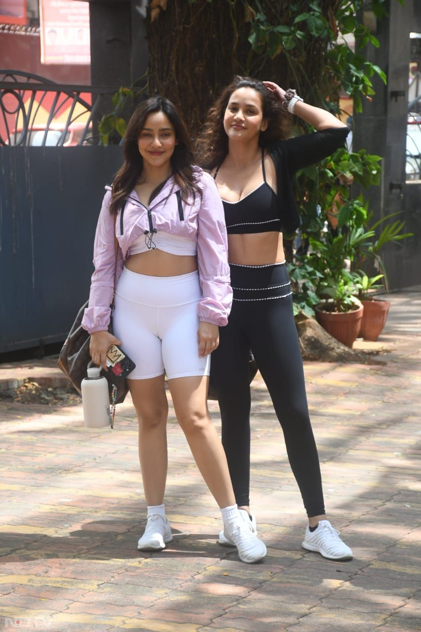 Neha Sharma and Aisha Sharma were spotted together outside a gym. (Image Courtesy: Varinder Chawla)