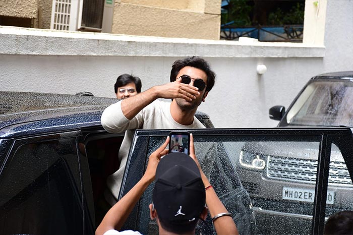 Ranbir Kapoor blew a kiss at the cameras.