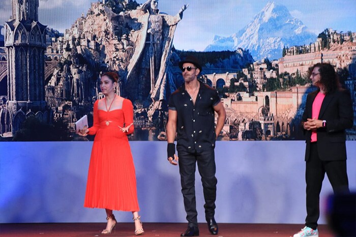 Hrithik Roshan and Tamannaah were clicked at <i>The Lord Of The Rings: The Rings Of Power</i> event in Mumbai.
