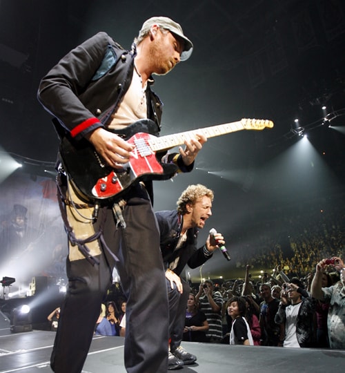 <b>Rock on</b>: Coldplay is back on top of U.K. album chart with their latest hit single from the album <I>Viva La Vida</i>.