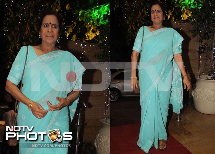 TV actress Usha Nadkarni at the party.