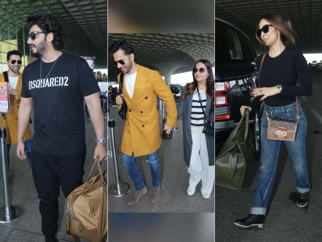Couple Spotting At Airport: Varun-Natasha, Arjun-Malaika