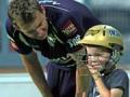 Brett Lee spotted with son