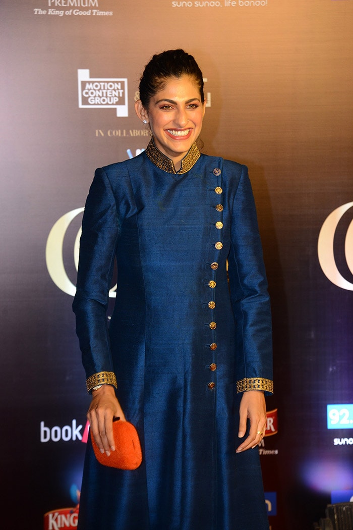 Kubbra Sait couldn't stop smiling on the red carpet.