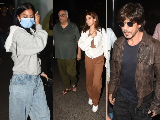 Photo : Dads And Daughters At The Airport: Shah Rukh Khan-Suhana, Boney Kapoor-Khushi
