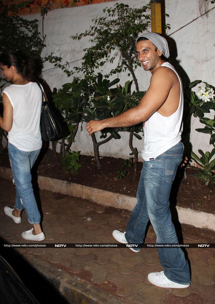 Gotcha! Deepika, Ranveer on a dinner date in matching outfits