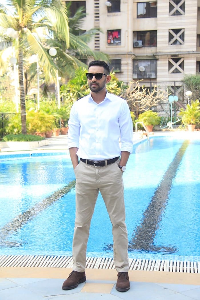Like always, Vikrant Massey looked dapper in white shirt and trousers