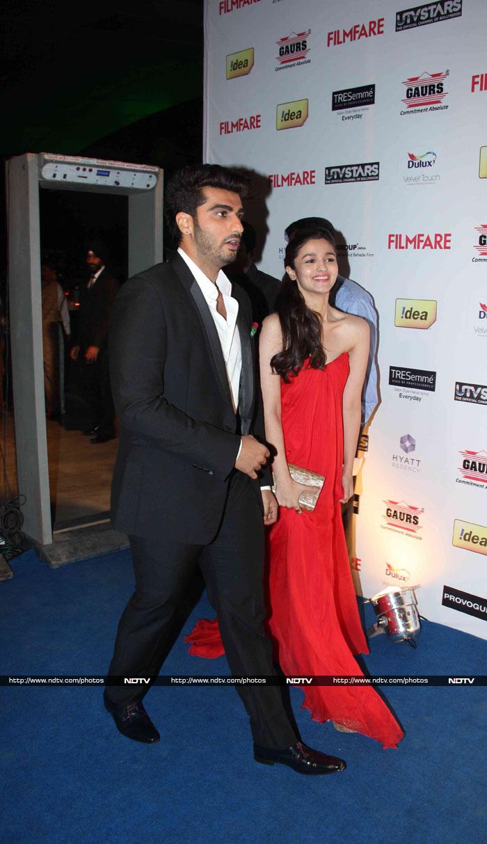 As Alia said, she and Arjun Kapoor ?happened' to walk in together.<br>
 
Well! We aren't saying anything, Alia