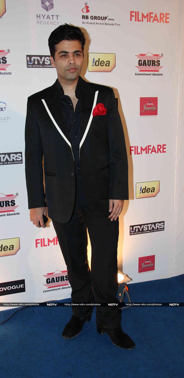 Filmmaker Karan Johar looked dapper in a black suit.