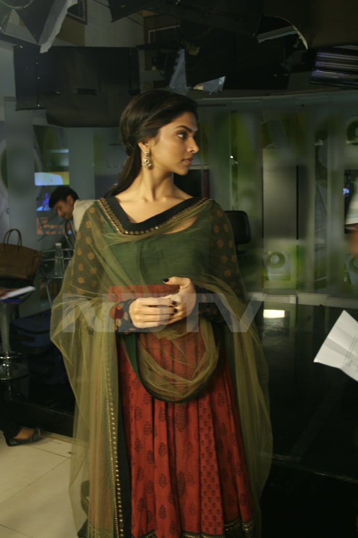 Deepika at the NDTV office.