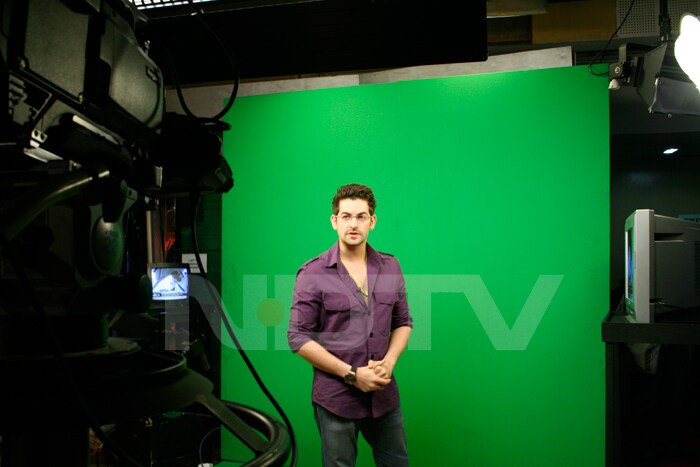 Neil shooting for a promo at the NDTV studios.