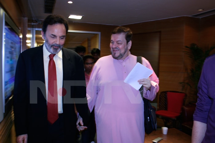 Nitin Mukesh with NDTV's Prannoy Roy.