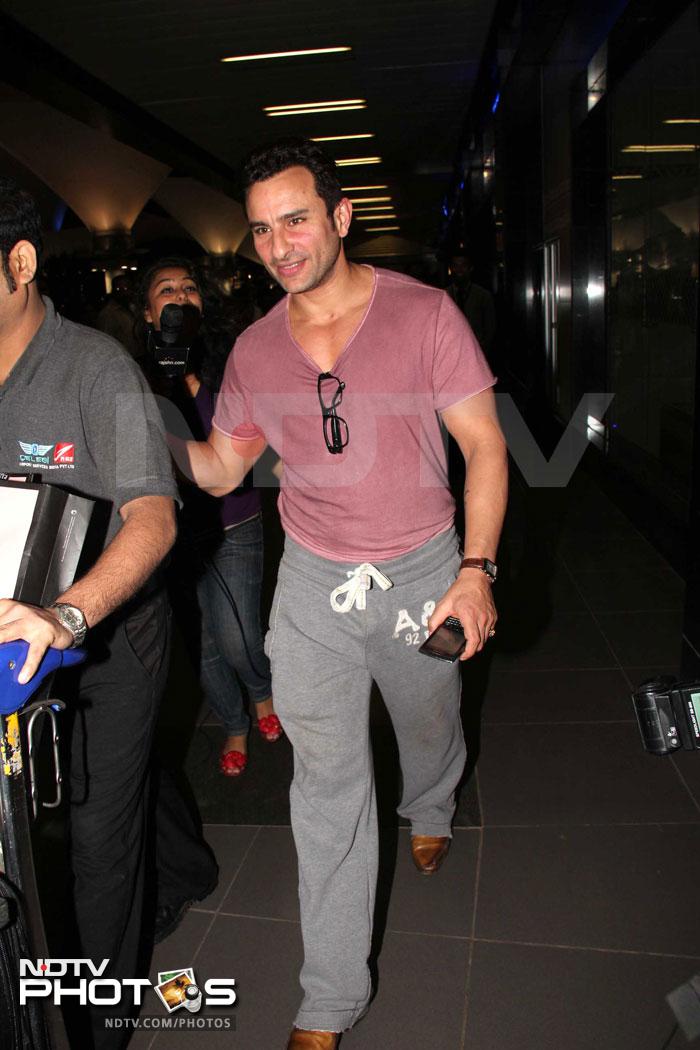 Saif spotted at Mumbai airport