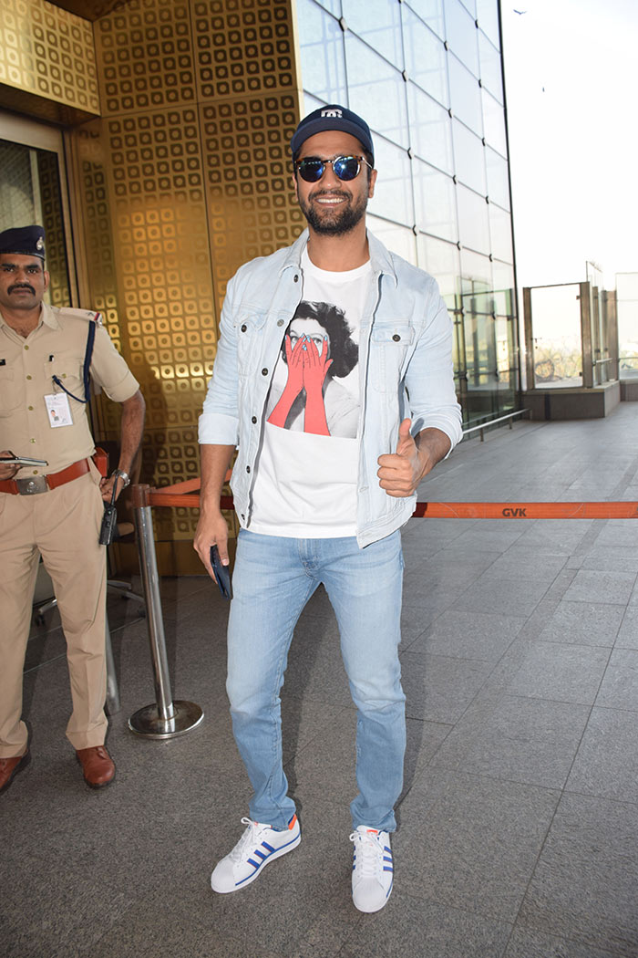 Vicky Kaushal was all smiles.