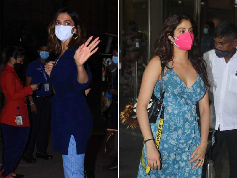 Deepika Padukone, Janhvi Kapoor Paint The Airport In Shades Of Blue