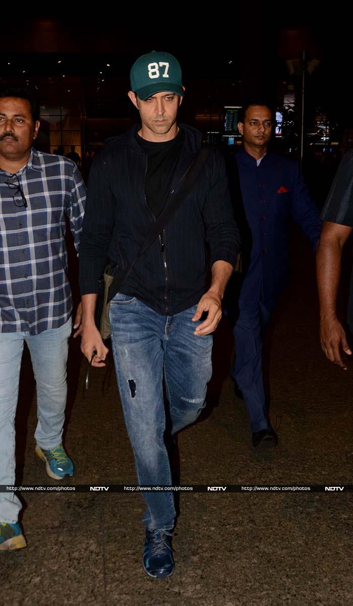Also spotted at the airport was Hrithik Roshan.