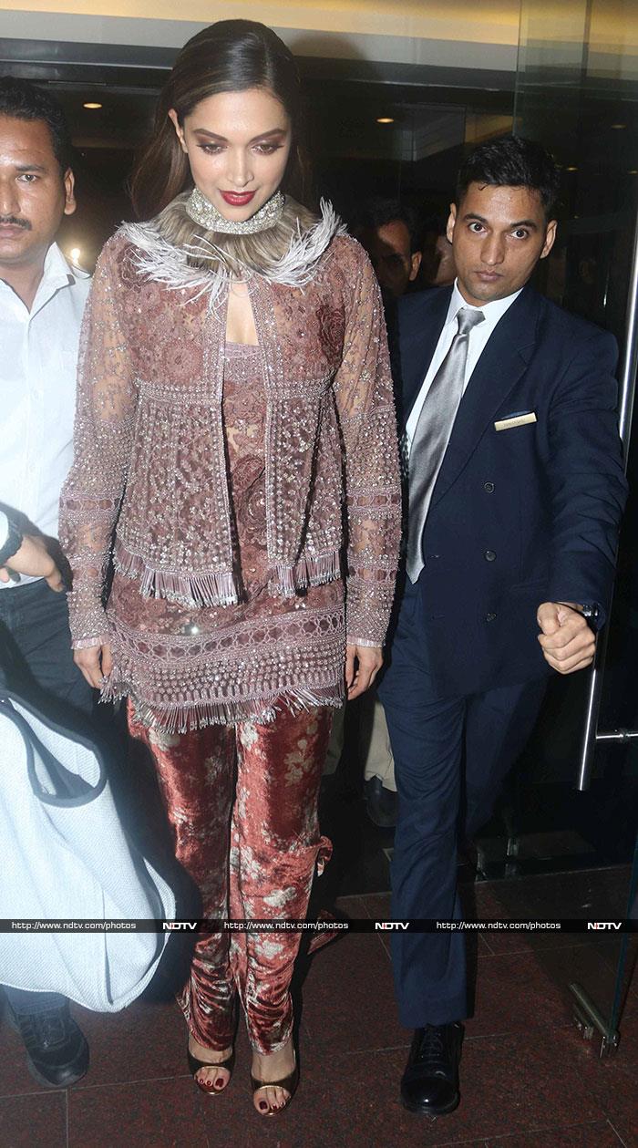 Actress Deepika Padukone attended the Giants International Award function wearing a Sabyasachi outfit in Mumbai on September 18.