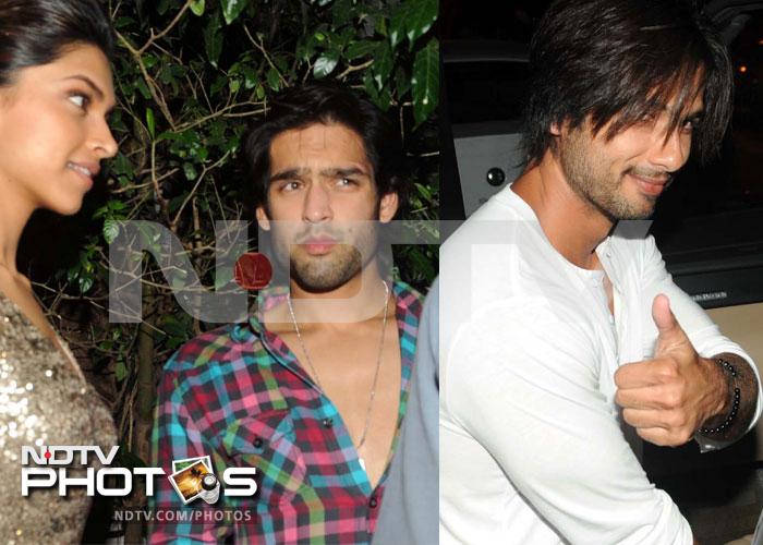 After attending the special screening of Desi Boyz, Deepika Padukone and Sidhartha Mallya decided to party at the Olive Bar in Mumbai. Giving them company was Shahid Kapoor.