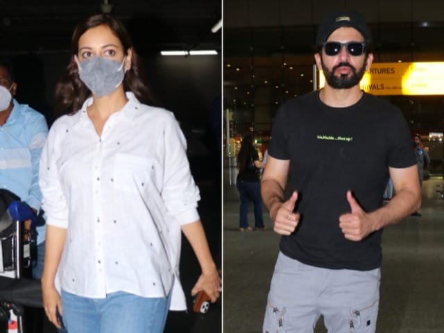 Photo : Dia Mirza And Jay Bhanushali's Airport Style Was Casual
