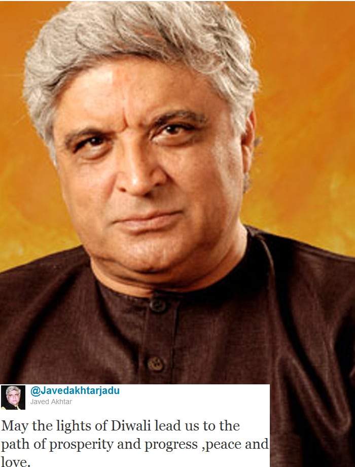 <b>Javed Akhtar</b>: May the lights of Diwali lead us to the path of prosperity and progress ,peace and love.