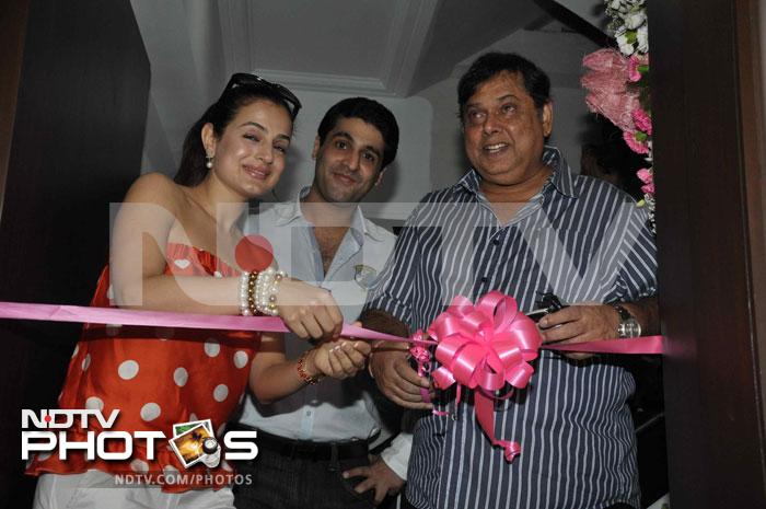 Director David Dhawan inaugurated Ameesha Patel's production office in Mumbai recently.