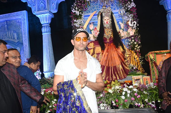 Hrithik Roshan also stepped out for the festivities on Sunday.