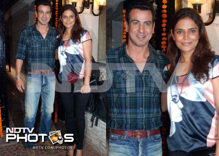 Actor Ronit Roy with wife Neelam at the party.