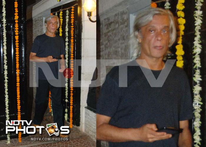 Director Sudhir Mishra seen coming out of Ekta's residence.