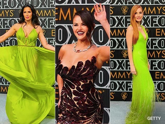 Photo : Emmys Red Carpet: Padma Lakshmi, Jessica Chastain, Selena Gomez And Others Slayed