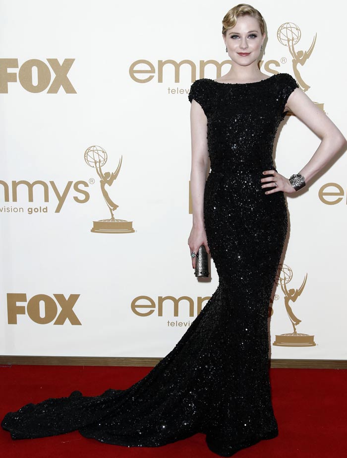 Evan Rachel Wood looked elegant in a black Elie Saab gown.