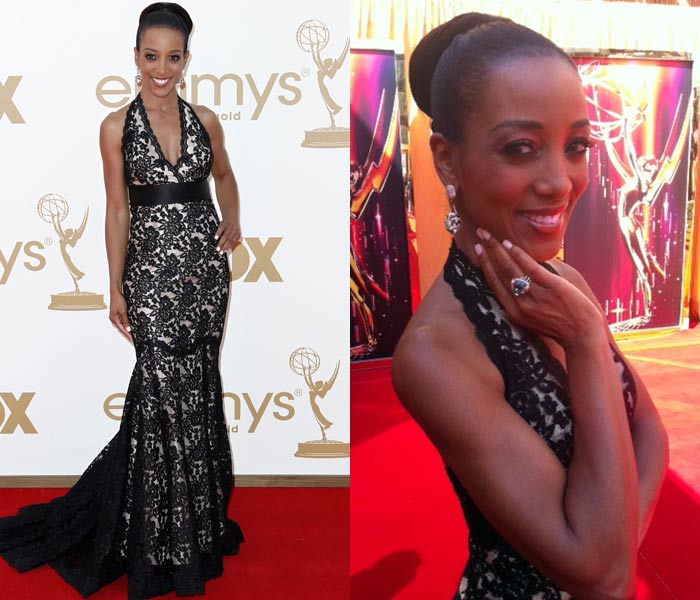 Shaun Robinson, entertainment anchor and TV host, added an Indian touch to the Emmys. She was wearing jewellery designed by Farah Khan Ali.  She tweeted: "Wish I didn't have to return these jewels by Farah Khan after #Emmy's! They're GORG!"