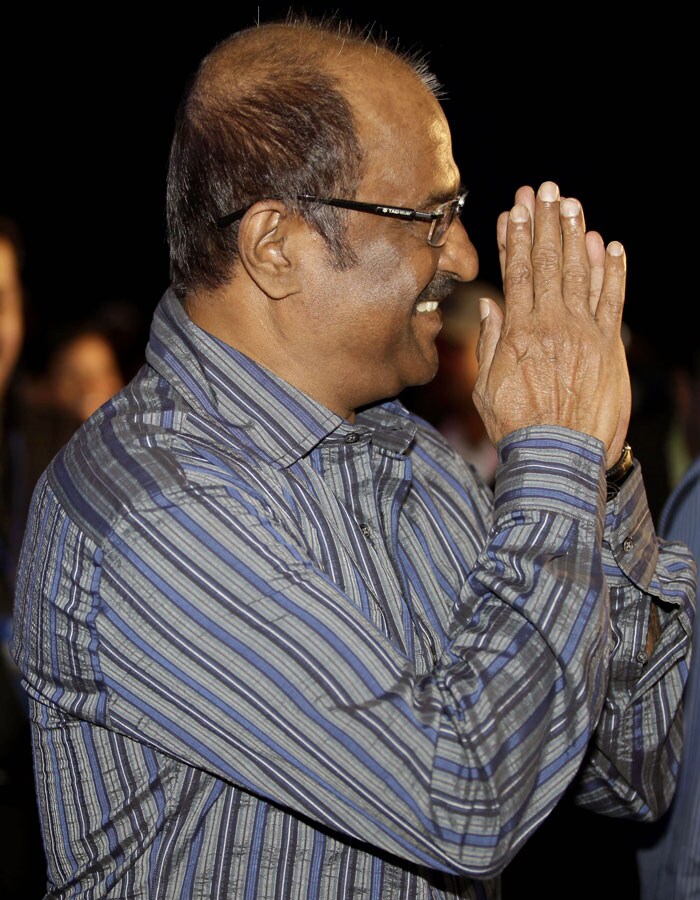 Rajinikanth at the audio launch of <i>Endhiran</i> at the Putrajaya International Convention Centre in Putrajaya on July 31, 2010. (Photo: AFP)