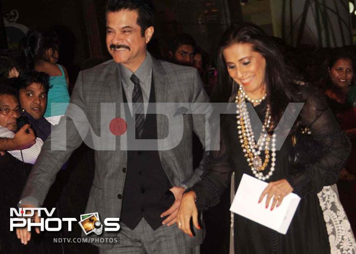 It's all in the family - Sridevi's brother-in-law and actor Anil Kapoor walks in with wife Sunita Kapoor.