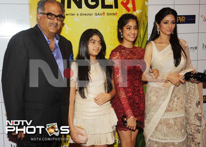 A perfect family - Sridevi with husband Boney Kapoor and daughters Jhanvi and Khushi.