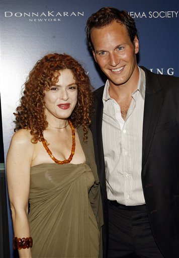 Actress Bernadette Peters, left, and actor Patrick Wilson arrive at the premiere of Evening.