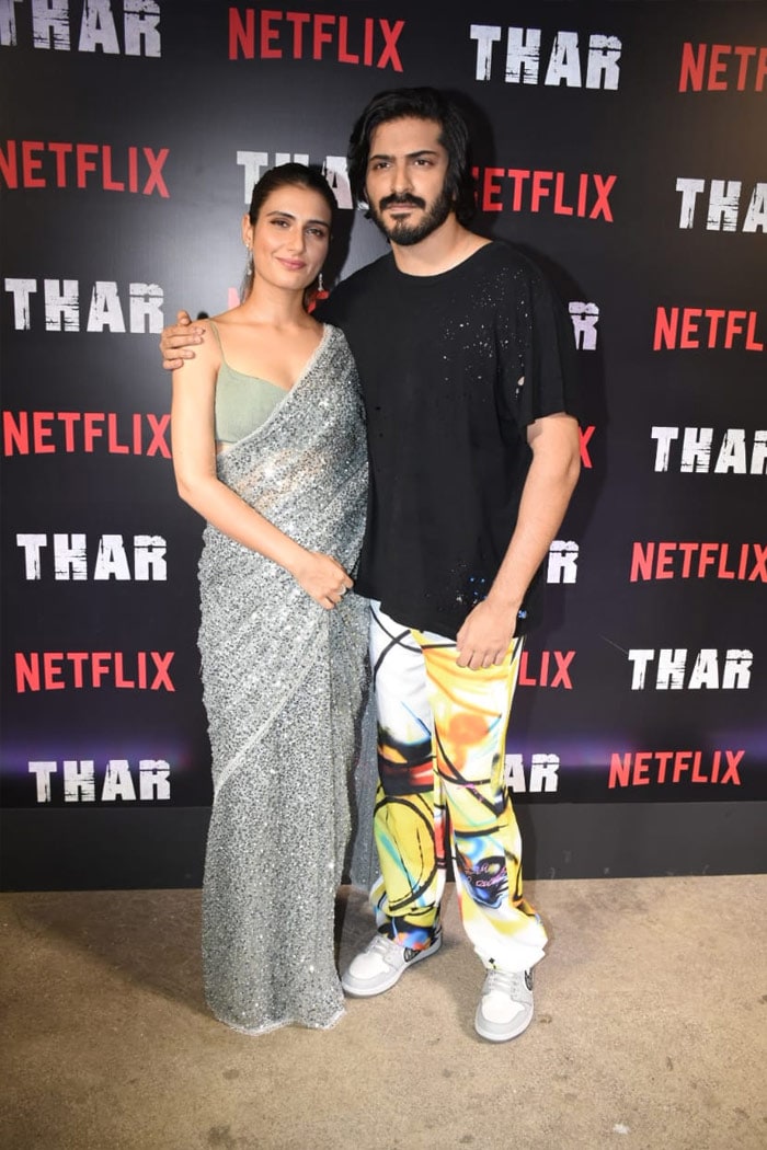 <i>Thar</i> co-stars Harsh Varrdhan and Fatima Sana Shaikh at the screening.