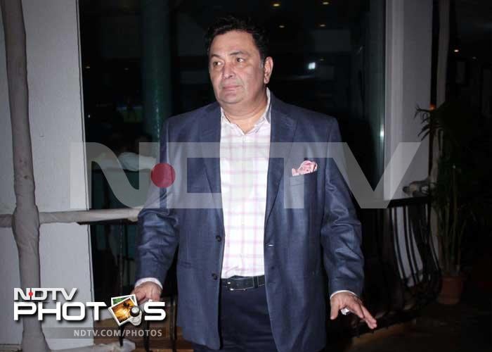 Actor Rishi Kapoor arrives to congratulate Sharman on his success.