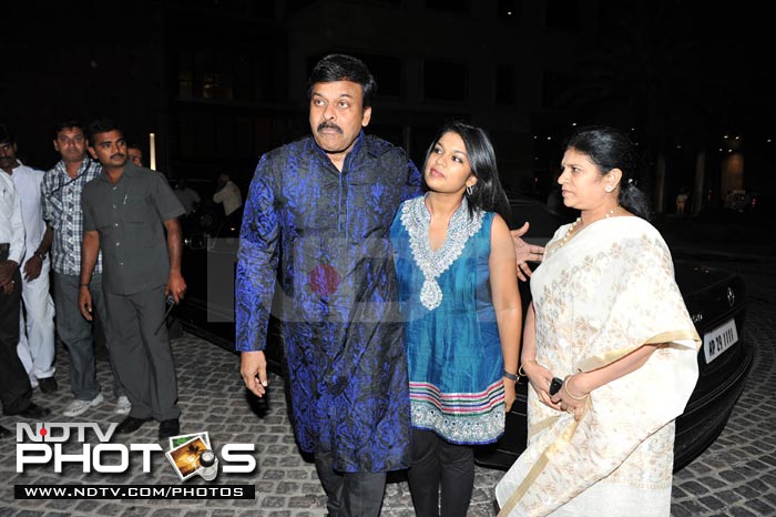 Chiranjeevi came with his family.