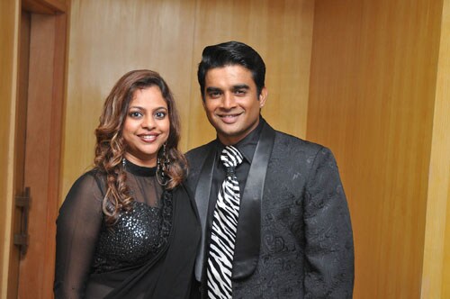 Madhavan was seen with his wife.