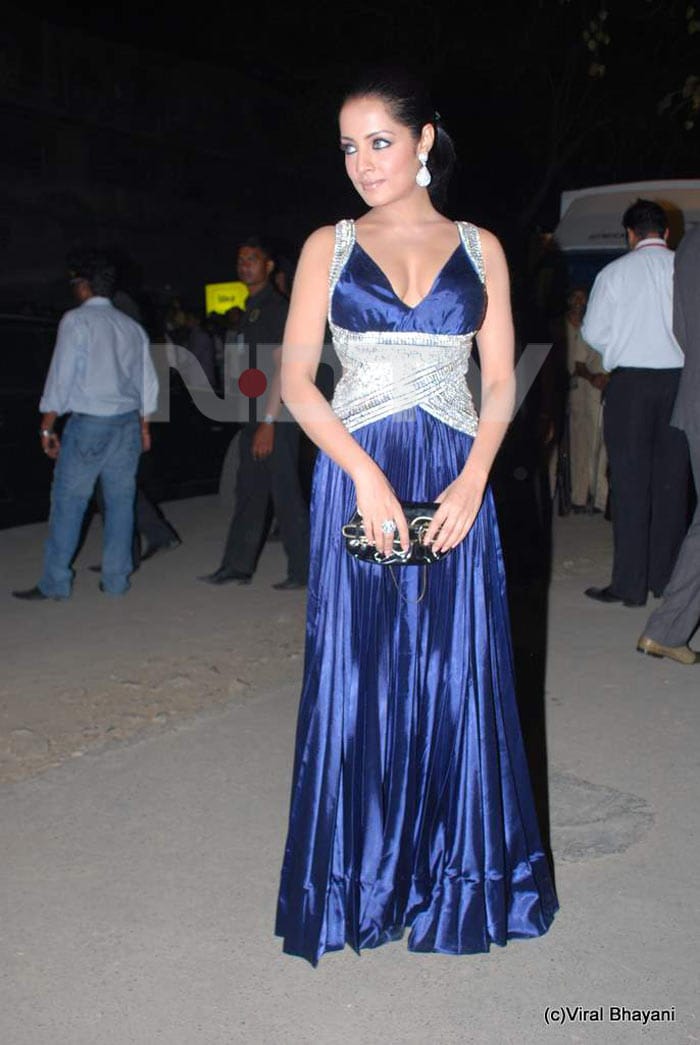 Celina Jaitley, Archana Kochchar, 2010: Celina looks all set to work the corner in this cheap shiny number. Good thing there was no chance of her winning anything and having to go onstage