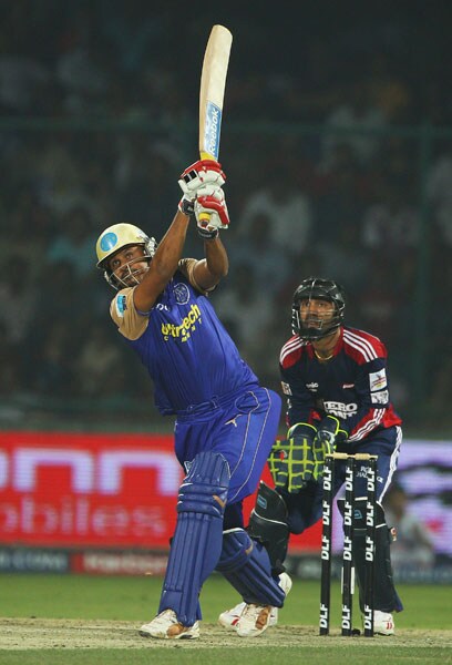 Yusuf Pathan bats during the IPL match between Delhi Daredevils and Rajasthan Royals played at Feroz Shah Kotla Stadium in Delhi. (Getty Photo)