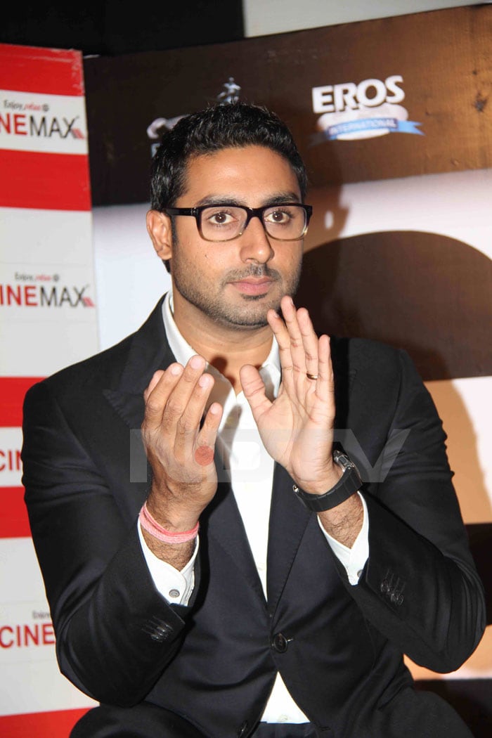 The main man of <i>Game</i>, Abhishek Bachchan  applauds at the audio launch of his upcoming movie. (Photo: Varinder Chawla)