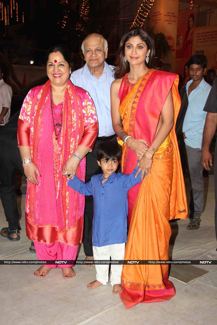 Shilpa Shetty Takes Son Viaan to See Andheri Cha Raja