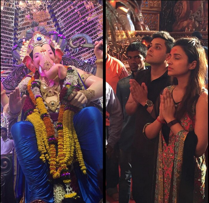 She too shared an image on social media, which shows her praying to the deity with folded hands. <br><br>This image was posted on Instagram by <a href="https://instagram.com/parineetichopra/" target="_blank" rel="nofollow" >Parineeti Chopra</a>