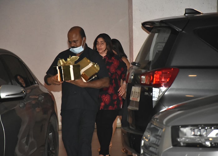 Shweta Bachchan's sister-in-law Nitasha Nanda was also spotted at Karan Johar's residence.